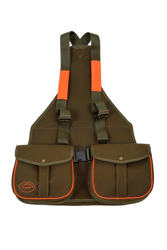 Art. 329 Trisacca in canvas pesante verde con retro Cordura Dupont Orange Buffetteria Spadoni